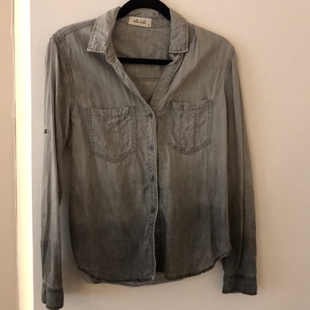 Bella Dahl Ombré grey button down